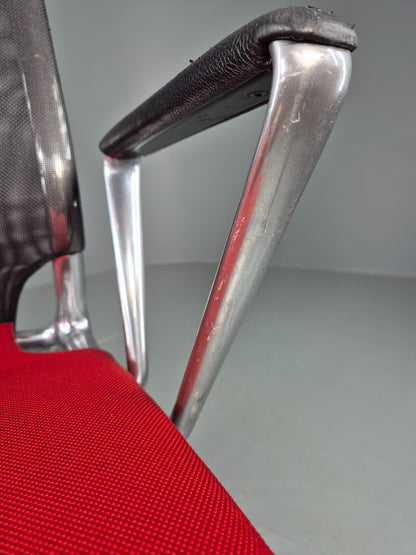 Vintage Vitra Media Office Chair Red and Black EB12245