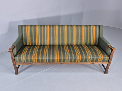 Vintage 3 seater Sofa Danish Design Green Wool Cloth 1970s Retro EB12758
