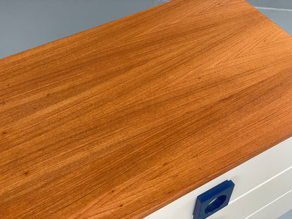 Vintage Chest Of Drawers By Uniflex Teak Retro 1960s Mid Century White EB12961