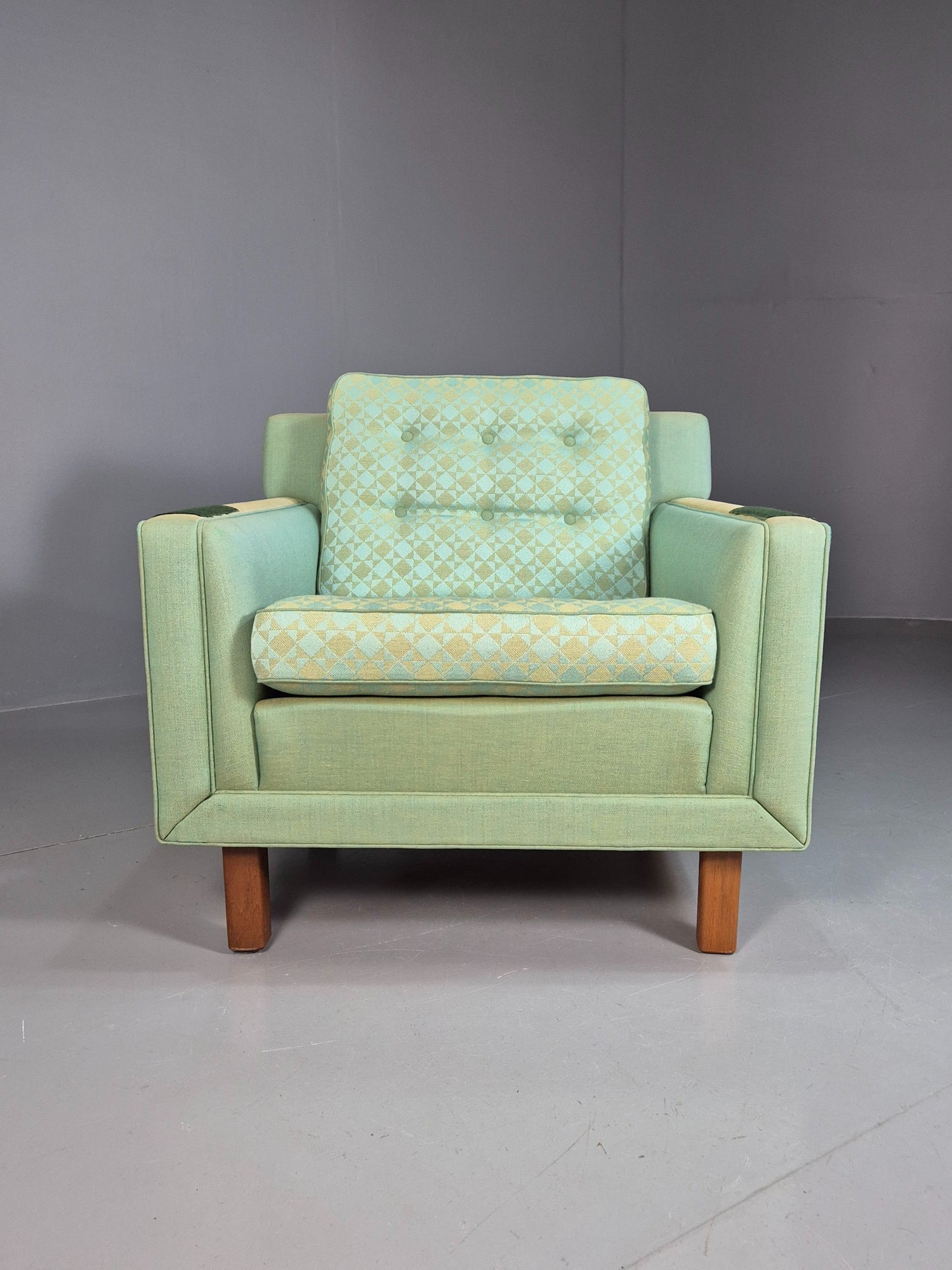 Vintage Mid Century Lounge Chair 1960s SwedishDux Green Retro EB07716