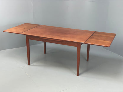 Vintage Teak Dining Table 1960s Danish Extending Draw Leaf EB12340