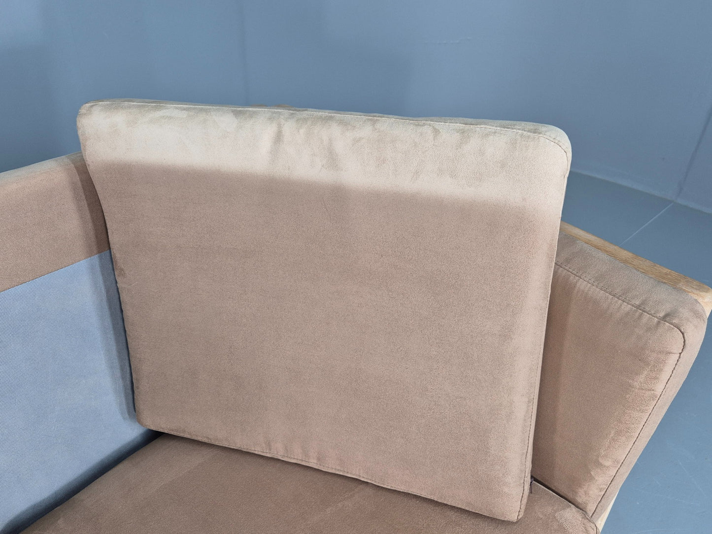 Vintage 2 seater Sofa 1980s Danish Beech Ends Retro Mid Century Modern Eb12561