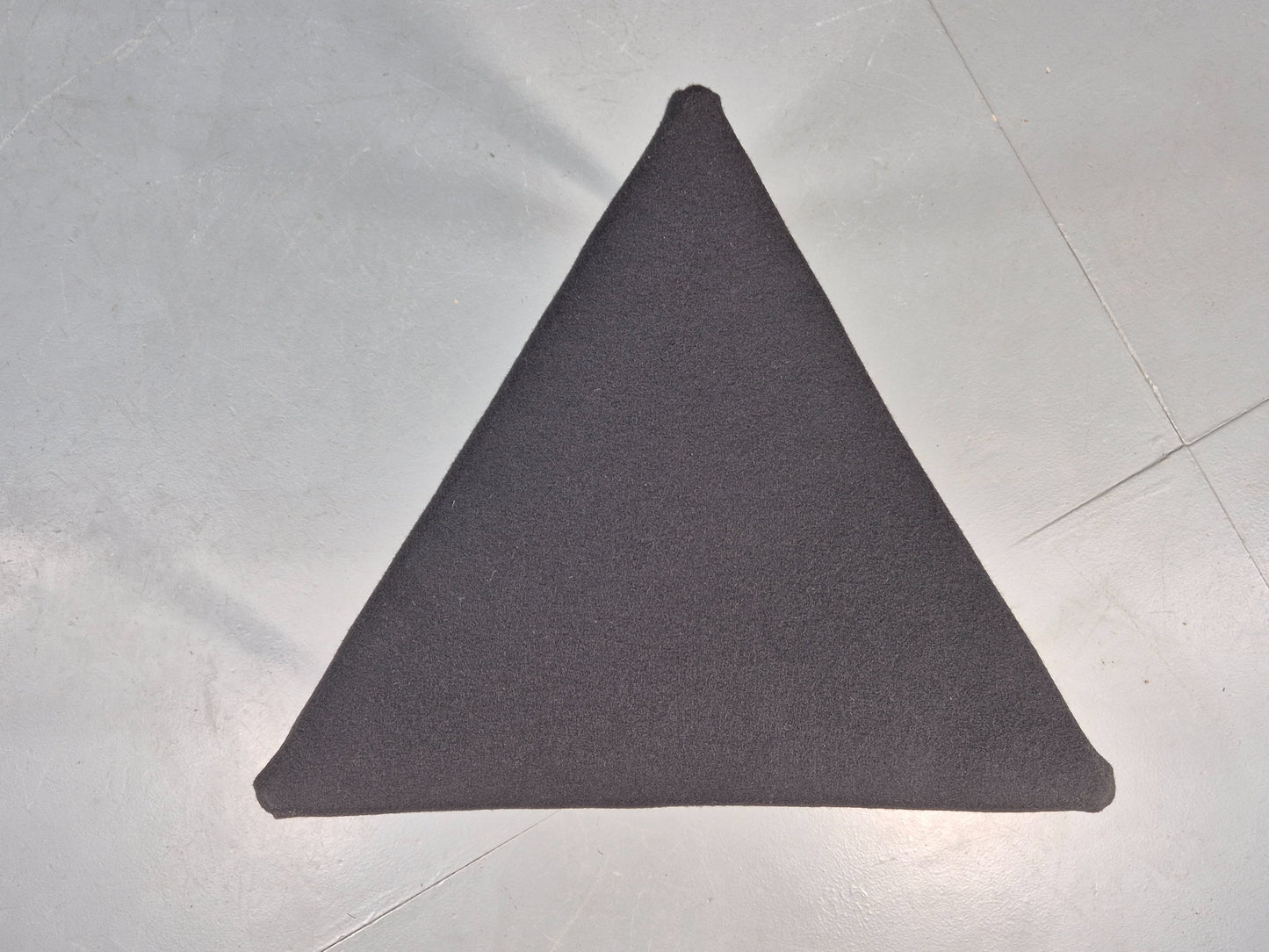 Vintage Danish Mid Century Footstool Triangular Black Cloth 1960s Retro EB12154