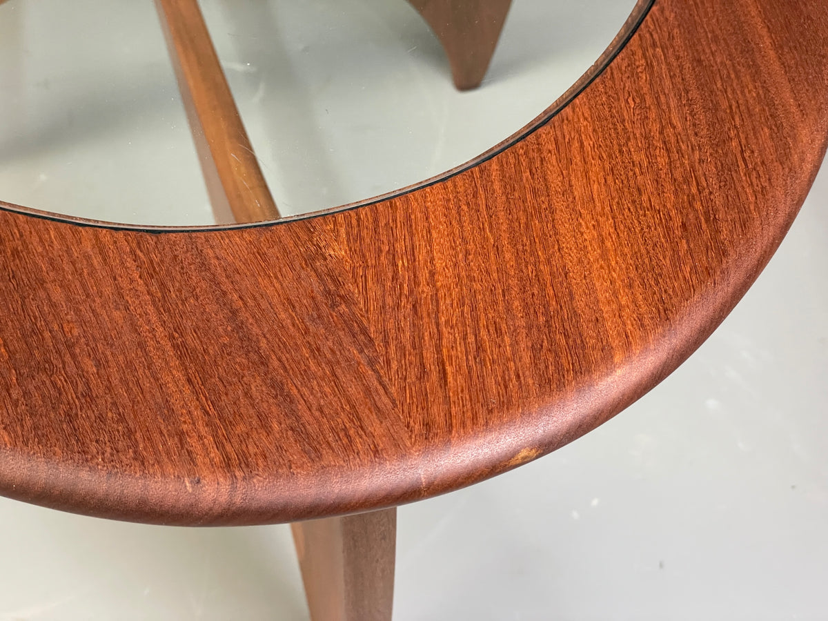 G Plan Astro Coffee Table Oval Teak 1960s Mid Century Vintage Glass Top EB12950