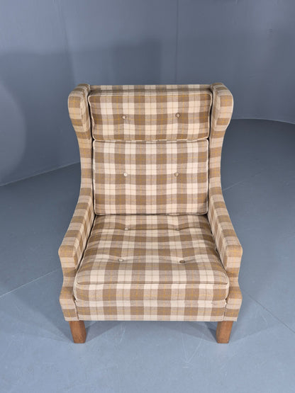 Vintage Mid Century Wing Back Lounge Chair Danish Design Retro EB12398