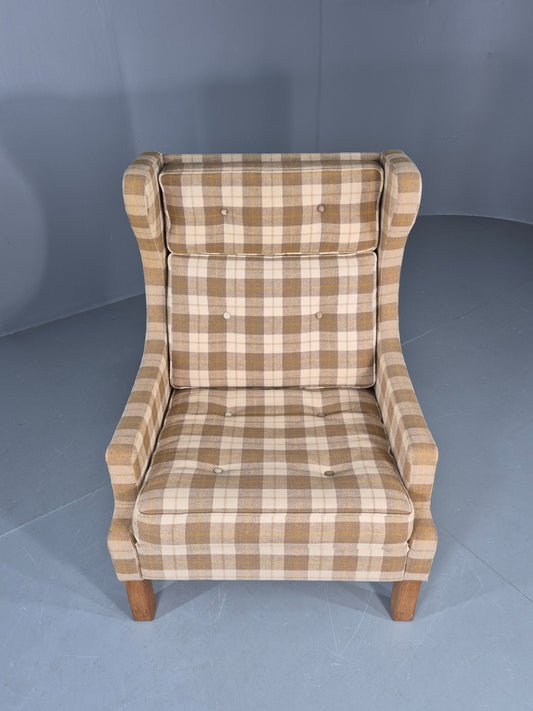 Vintage Mid Century Wing Back Lounge Chair Danish Design Retro EB12398