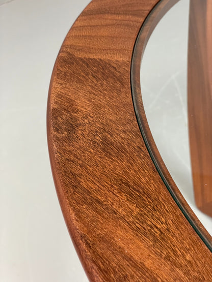 G Plan Astro Coffee Table Round Teak 1960s Mid Century Vintage Glass Top EB12072