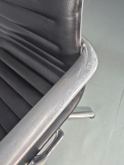 Vintage ICF Eames Style Office Chair Leather and Aluminium EB12242