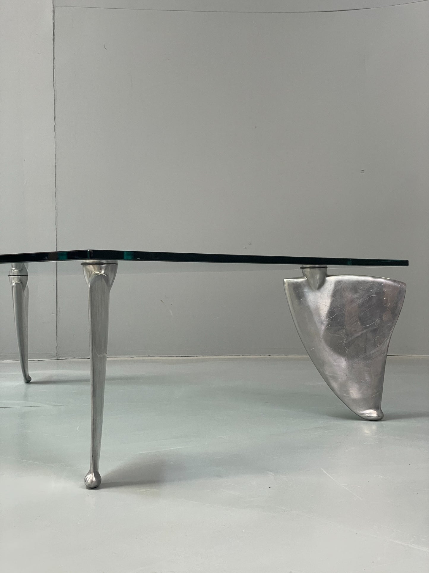 Vintage Coffee Table Designer Matthew Hilton Post Modern Aluminium Legs EB12520