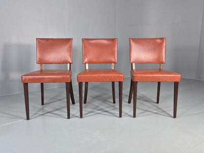 3 Mid Century Style Leather Dining Chairs Rero late 20th Century EB12532