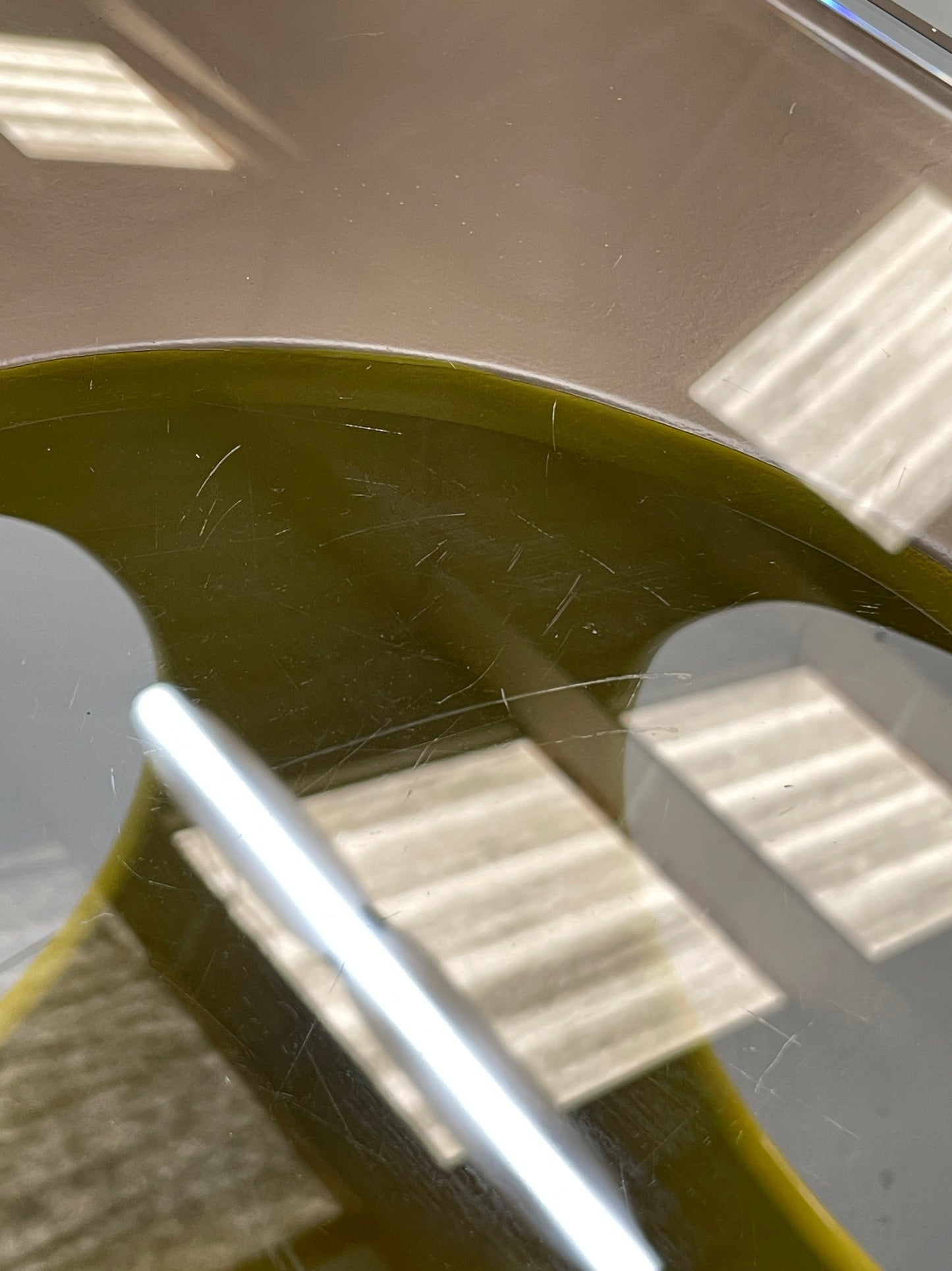 Cube Side Table Glass Top Beige Green Retro Style EB12626