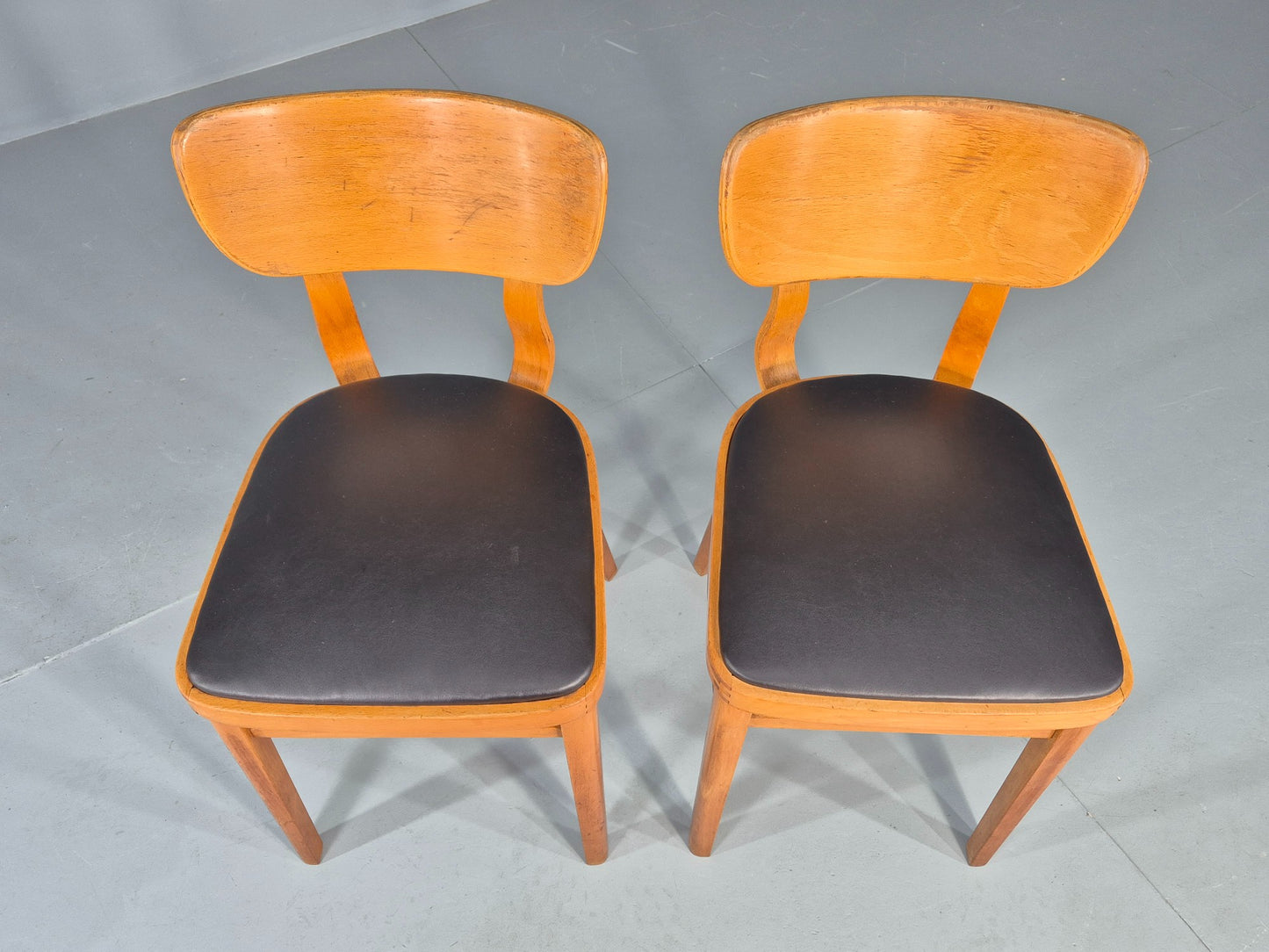 2 Vintage 1960s Dining Chairs with Bentwood Backs Apersite Brand Retro EB12224