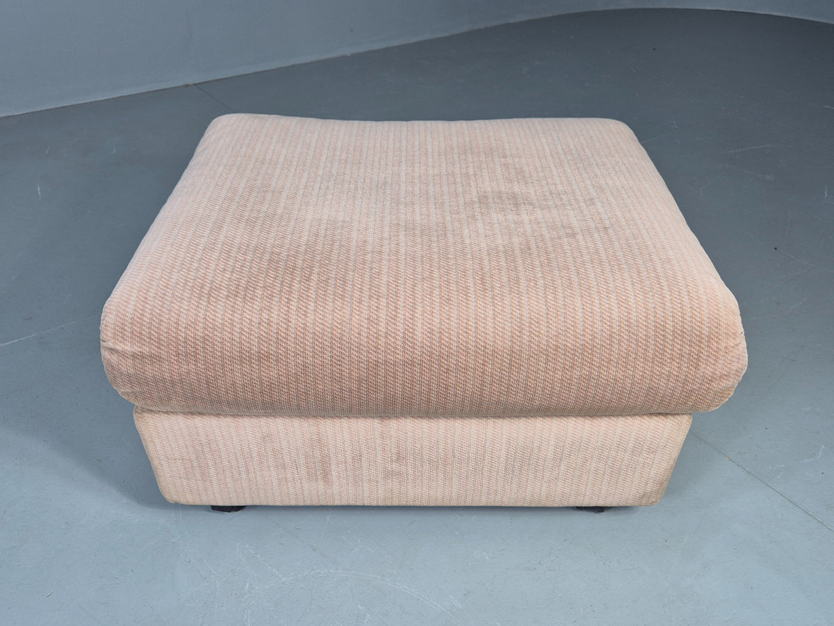 Vintage Footstool 1980s Retro Biege Dralon EB12559