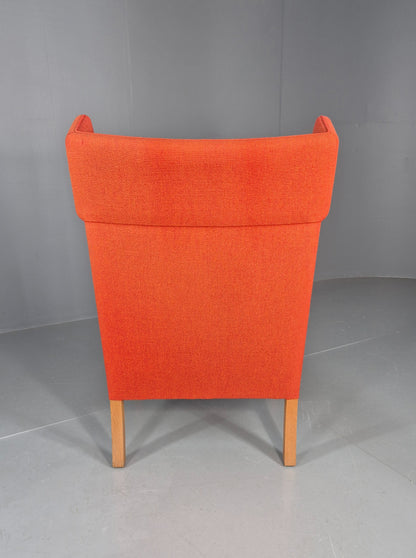 Vintage Mid Century Red Wingback Armchair Danish Design 1960s Retro EB12120
