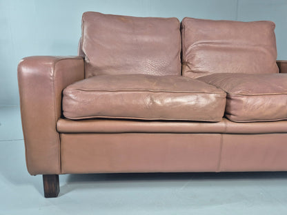 Vintage 2 Seater Leather Settee 1970s Thams Buffalo Leather Retro MCM EB12378