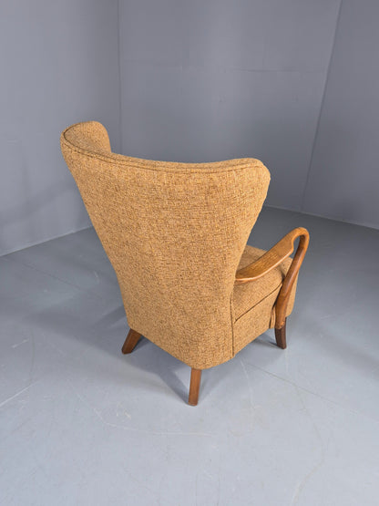 Vintage Mid Century Armchair Slagelse Mobelvaerk 1950s Newly Upholstered EB12790