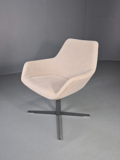Vintage Swivel Tub Chair Hitch Mylius Modern Design Retro Cream EB12851