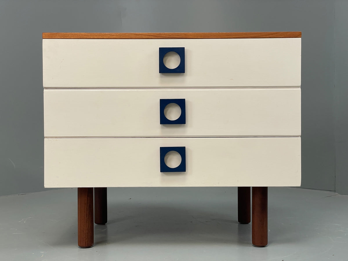 Vintage Chest Of Drawers By Uniflex Teak Retro 1960s Mid Century White EB12962