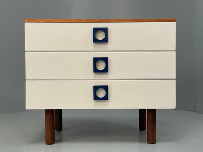 Vintage Chest Of Drawers By Uniflex Teak Retro 1960s Mid Century White EB12962