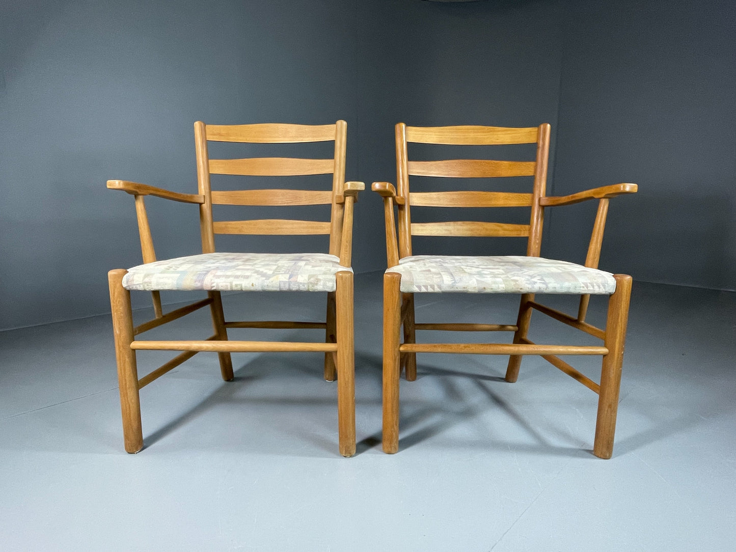 2 Vintage Kaare Klint Church Chairs Fritz Hansen 1930s Retro MCM  EB06017