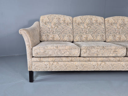Vintage Danish 3 seater Sofa 1980s Floral Cotton Velour retro MCM EB12562