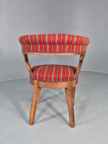 Antique Danish Library Chair Oak Frame Wool Upholstery 19th Century EB12772
