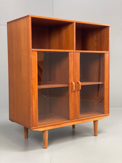 Vintage Teak Cabinet Danish 1970s Retro Mid Century Shelving Cupboard EB12965