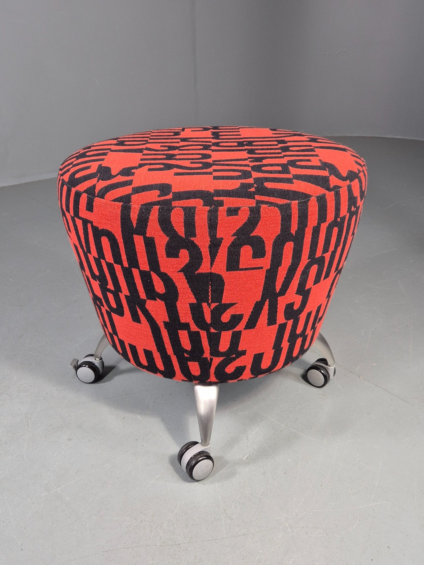 Vintage Orange Box Point Stool Wheely Fun Office Stools EB12235.