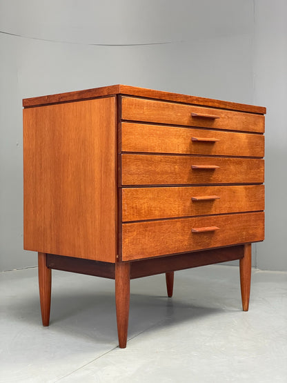 Vintage Chest Of Drawers Teak 1960s Danish Mid Century Bedroom Storage EB12608