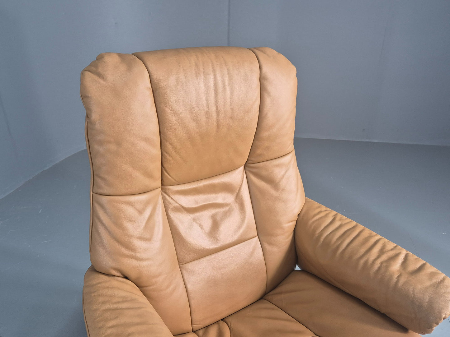 Vintage Ekornes Stressless Chair and Footstool Leather 1990s Retro EB12045