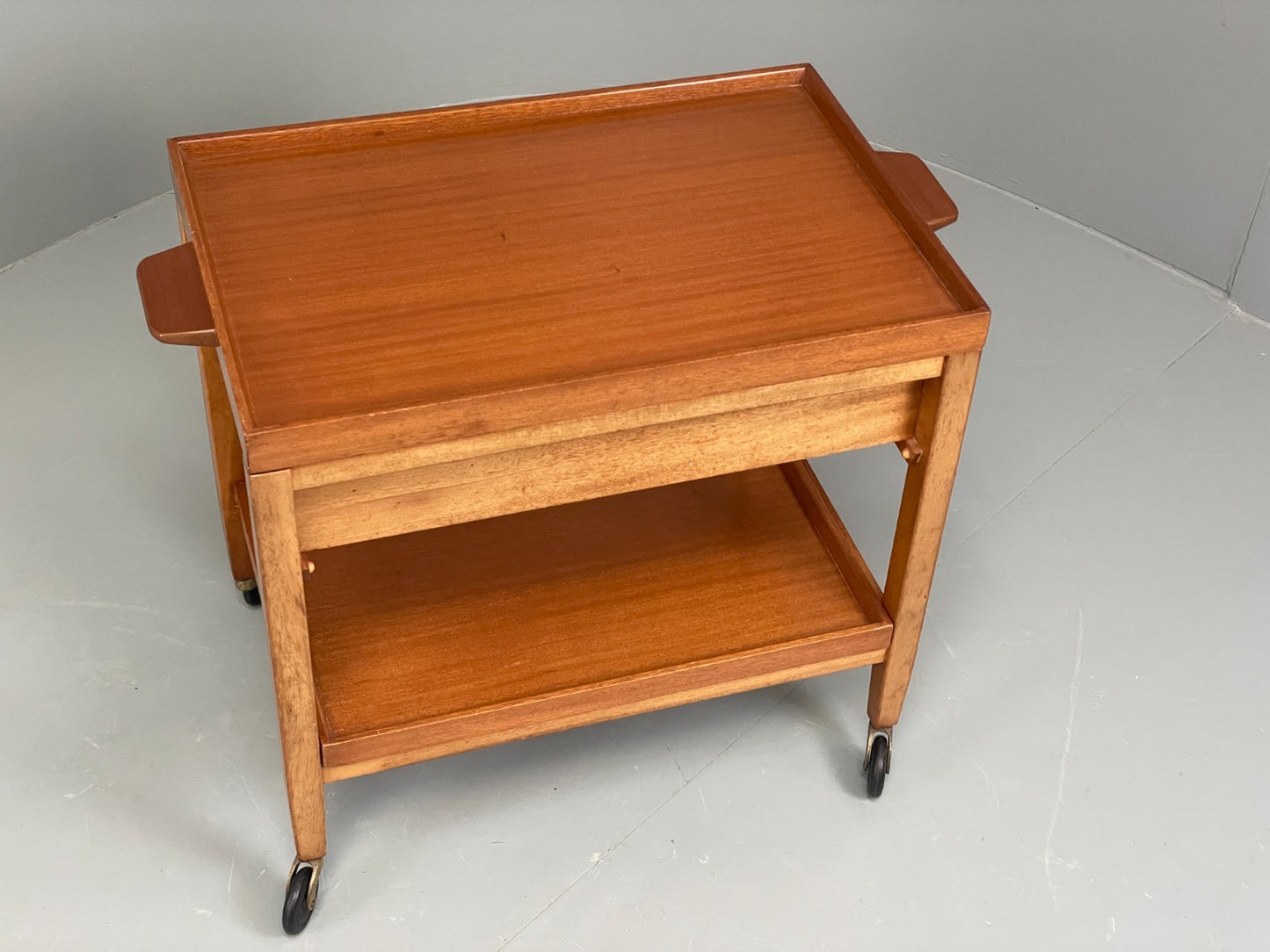 Vintage 1960s Serving Trolley Danish Formica Top Retro Adjustable EB11694 MWOO