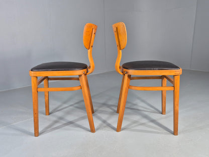 2 Vintage 1960s Dining Chairs with Bentwood Backs Apersite Brand Retro EB12224