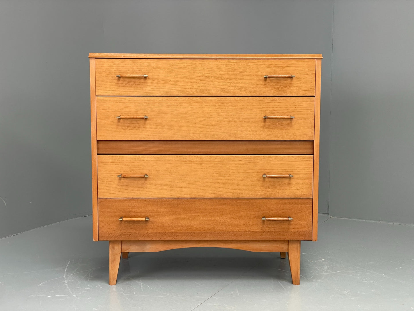Vintage Chest Of Drawers By Lebus 1960s Oak Veneer Retro Mid Century EB12199