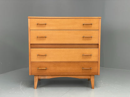Vintage Chest Of Drawers By Lebus 1960s Oak Veneer Retro Mid Century EB12199