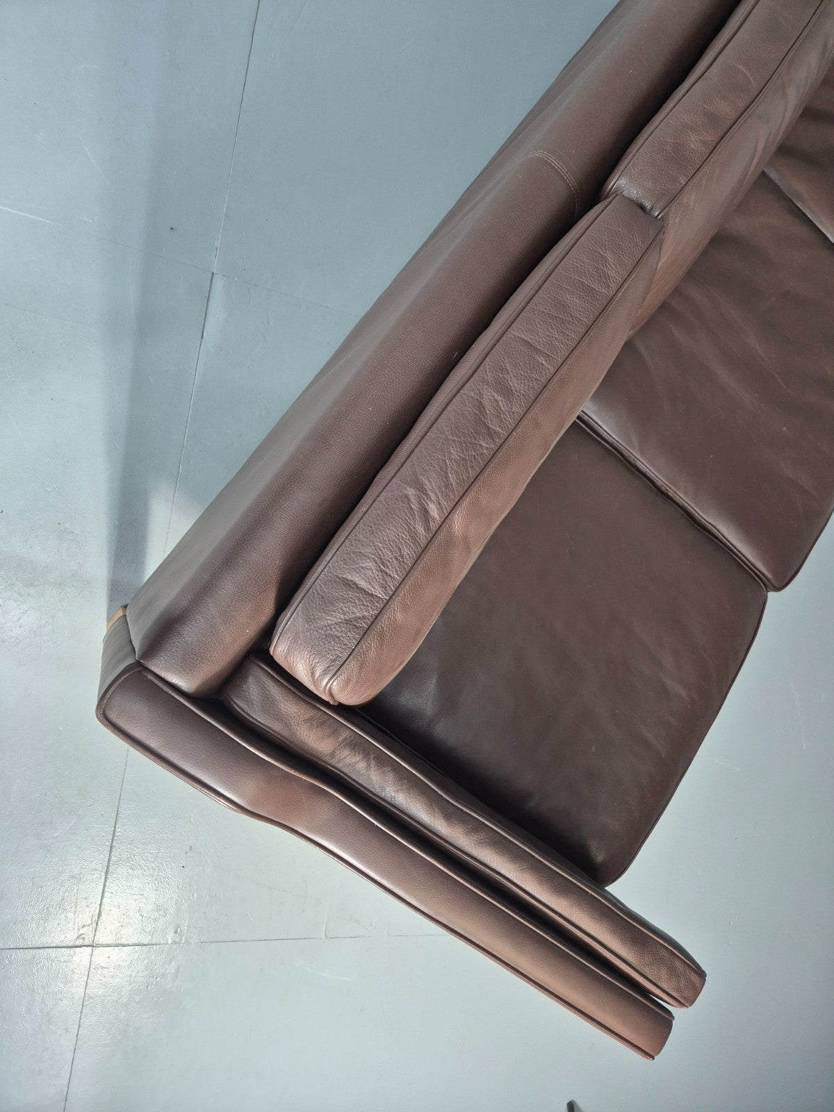 Vintage 3 Seater Sofa Mid Century Retro Brown Leather Mogensen  EB11637 M3SS
