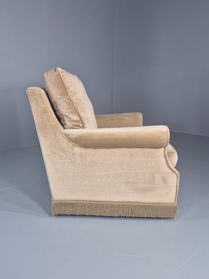 Vintage 1960s Armchair Green Velour Upholstery Mid Century Classical Design EB12471