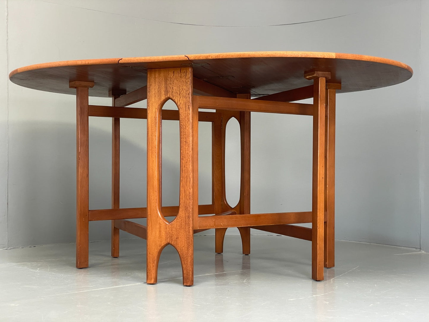 Vintage Teak Dropleaf Table By Jentique 1960s Oval Beech Retro EB11695 MWOO