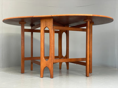 Vintage Teak Dropleaf Table By Jentique 1960s Oval Beech Retro EB11695 MWOO