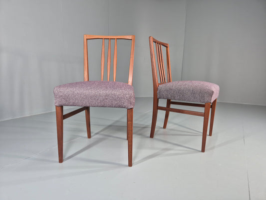 2 Vintage Gordon Russell Dining Chairs New Covers Teak Frames Retro MCM  EB12470