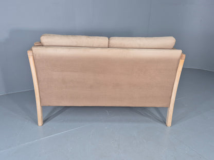 Vintage 2 seater Sofa 1980s Danish Beech Ends Retro Mid Century Modern Eb12561