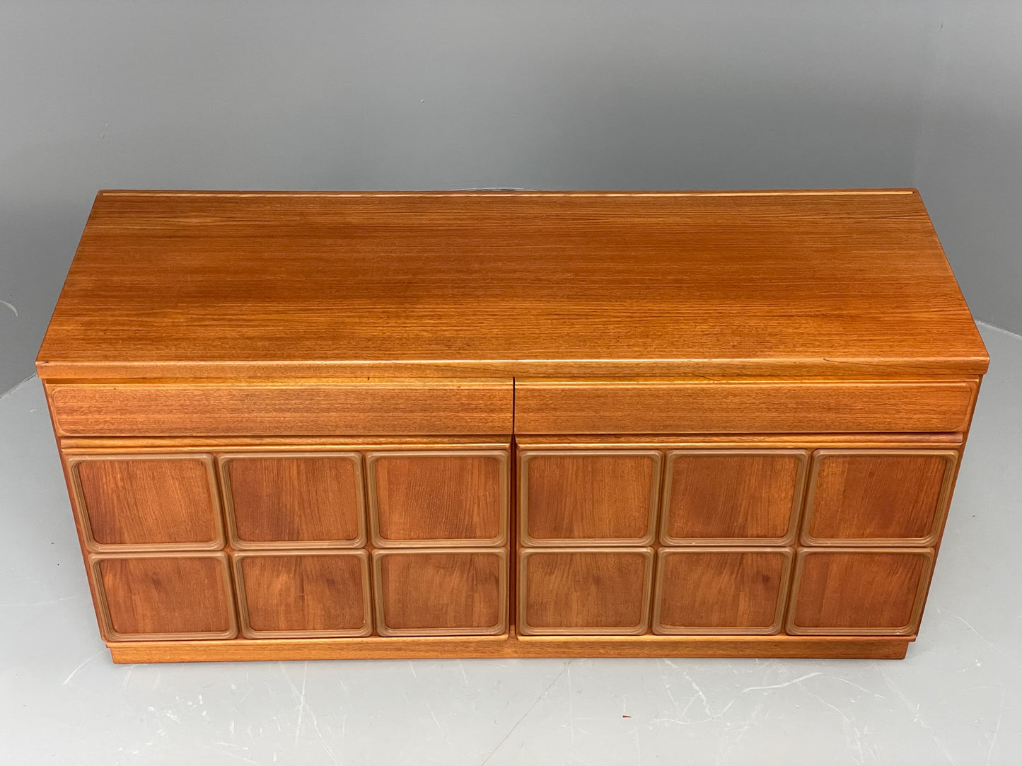 Vintage McIntosh Teak Sideboard 1970s Retro Drawers Squares Shelves EB12193