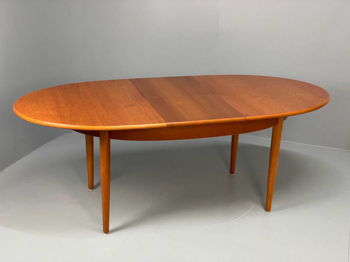 Vintage Teak Dining Table Oval Extending Mid Century Retro 1960s EB13156