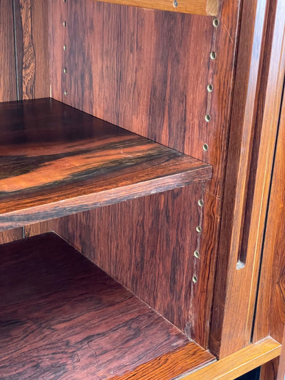 Vintage Danish Wall Unit Mid Century 1960s Tambour Shelving Cabinet Retro 13101