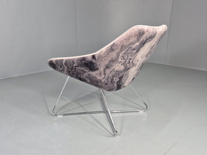 Vintage Retro Lounge Chair Allermuir A642 Two Tone Fabric Modern Design EB12805