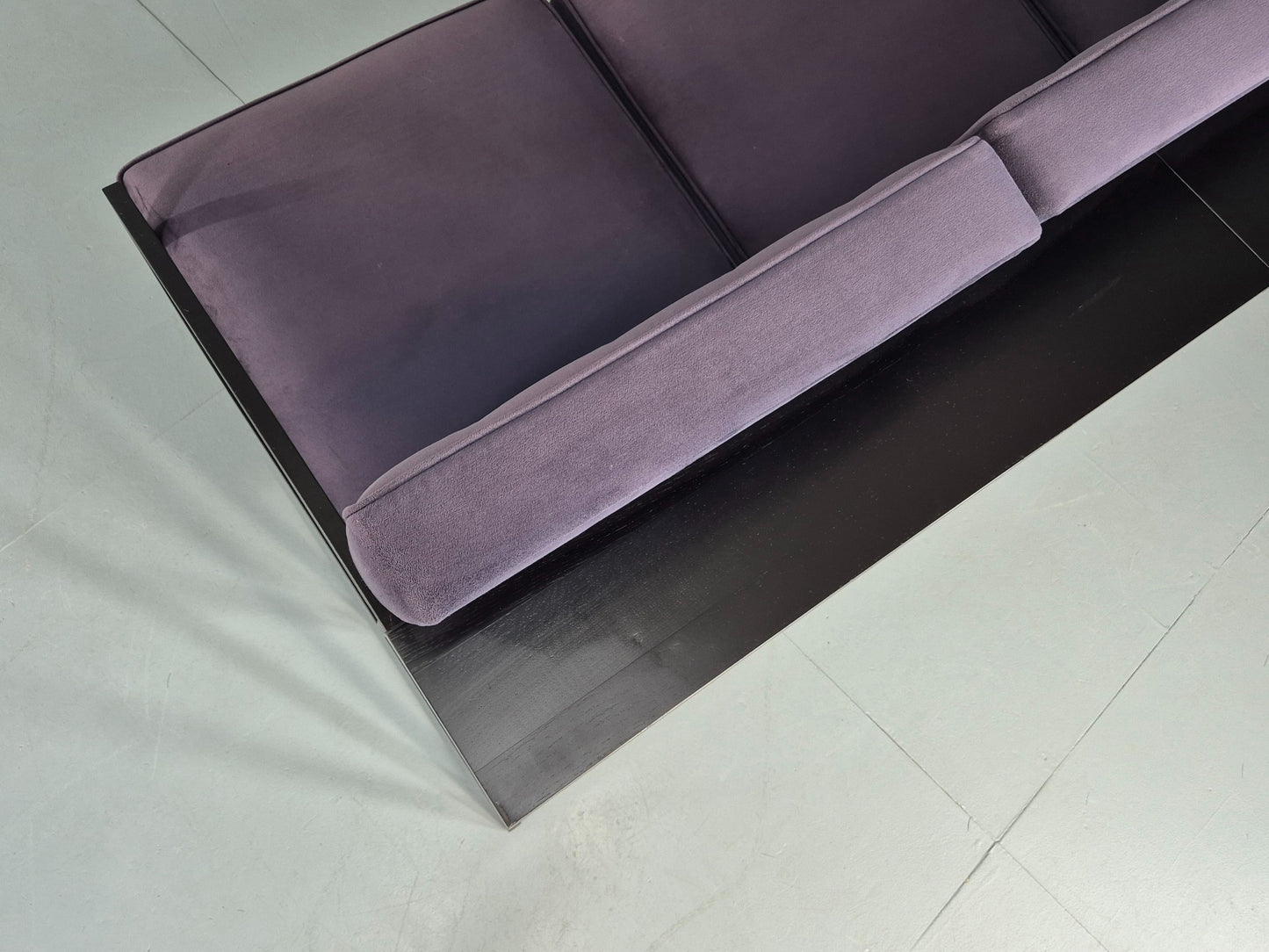 Vintage 3 Seater Sofa Modern Design Orange Box Lossit Purple Velvet  EB12801
