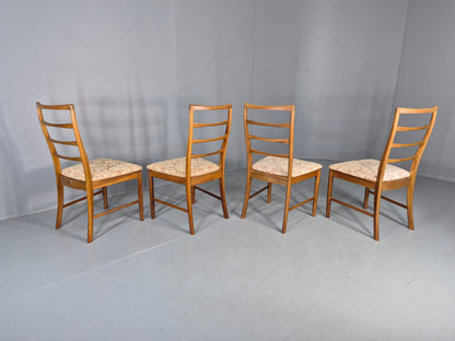 4 Vintage McIntosh Dining Chairs High back ladder Style 1960s Retro MCM EB12861