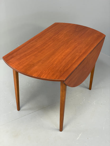 Vintage 1960s Teak Table Drop Leaf Kitchen Circular Retro Mid Century EB12496
