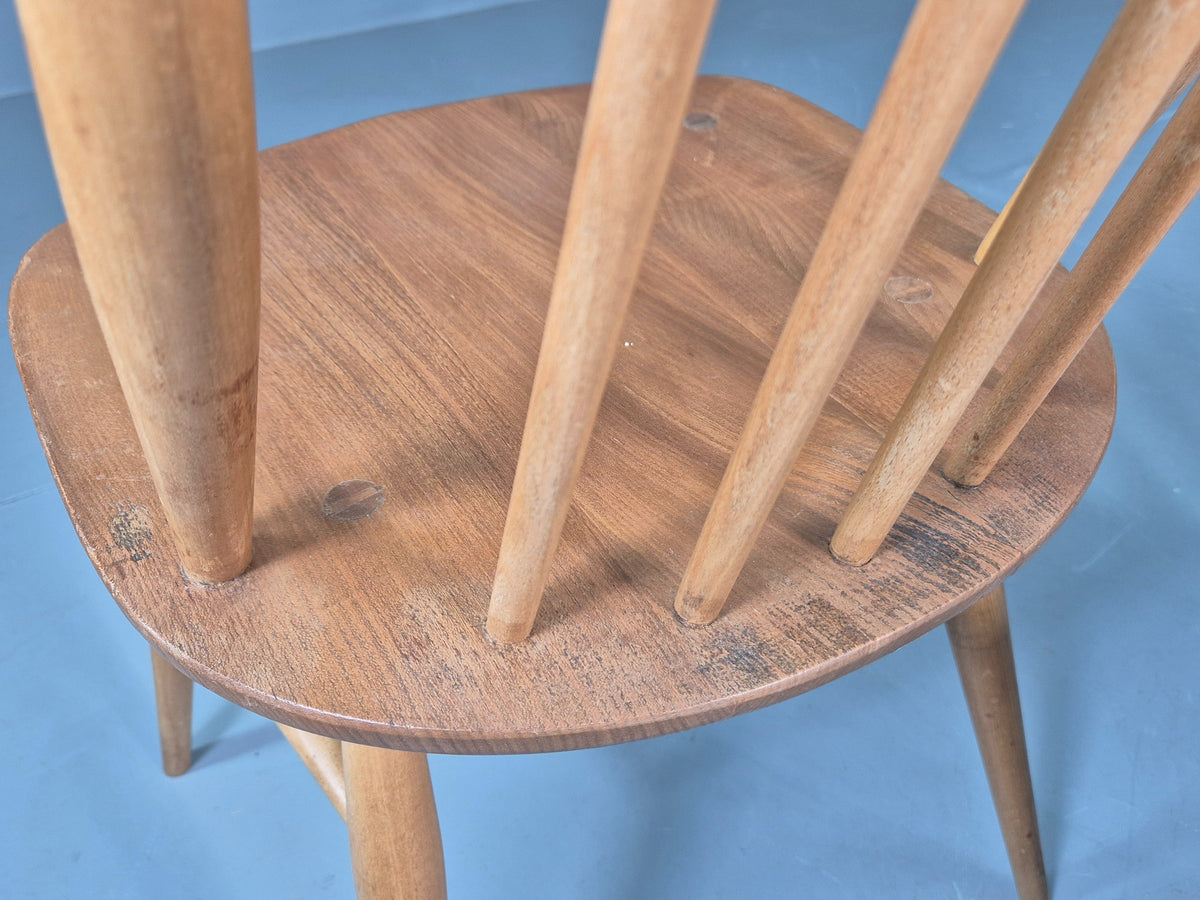 2 Vintage Ercol Goldsmith Dining Chairs Blonde Wood Frame 1970s Retro EB12984