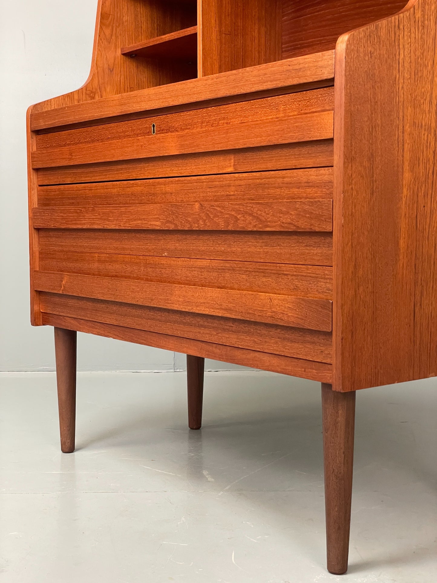 Vintage Teak Bureau Desk By Reoval 1960s Danish Mid Century Drawers EB12367