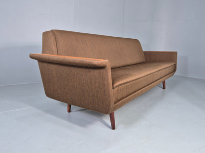 Vintage 1960s Sofa Bed Danish Green and Teak details Mid Century Classic EB09336